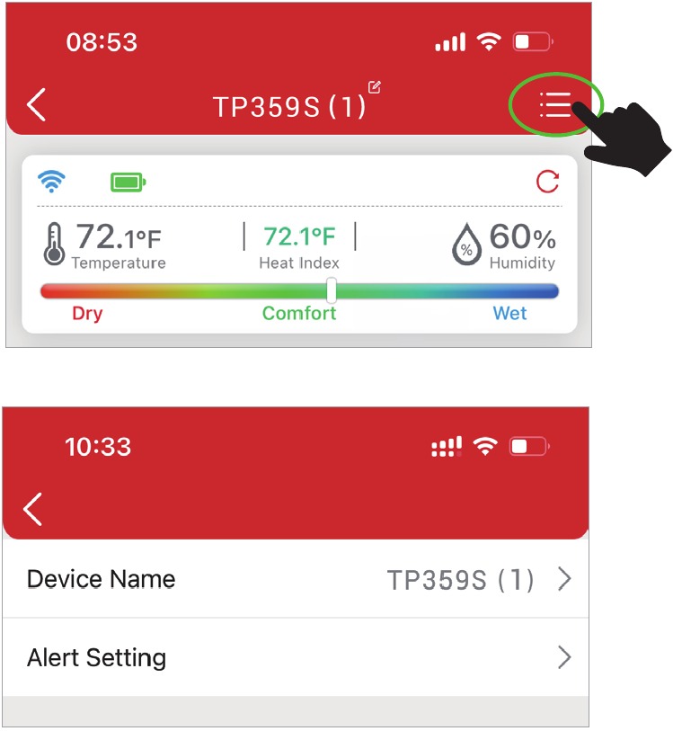 ThermoPro Sensor-app gebruiken - Stap 2