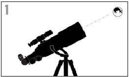 Telescoop richten op de maan