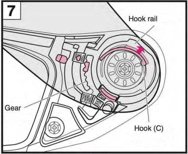 Het CNS-1C vizier/de zonneklep installeren - Stap 1