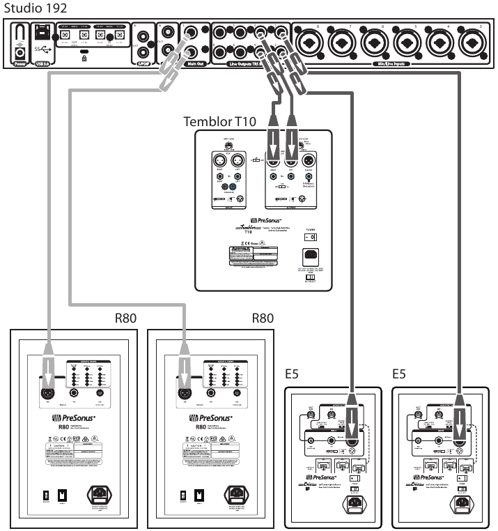 Aansluitschema's - Installatie met luidsprekerschakeling