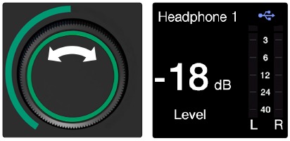 Display schermen - Headphone Control-modus