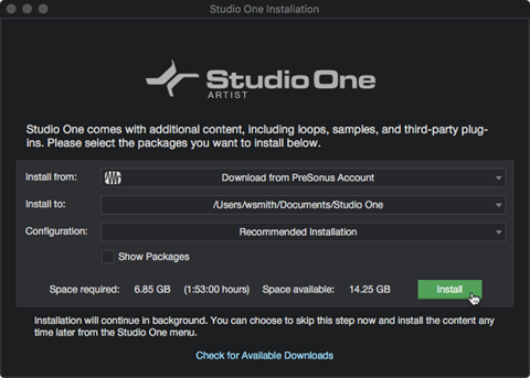 De Studio One Prime-installer downloaden en uitvoeren