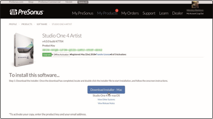 De Studio One-installer downloaden en uitvoeren