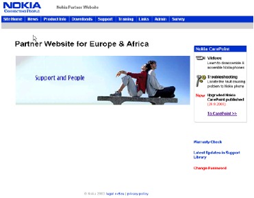 Een Nokia Partner-website controleren op informatie