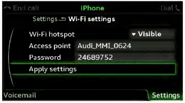 Audi connect - Wi-Fi-configuratie
