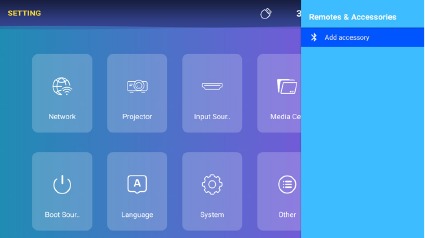 Screenshot van de bluetooth instellingen