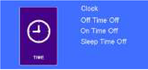 Hoofdmenufunctie - Tijdmenu