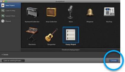 Software-installatie - met GarageBand - Stap 1