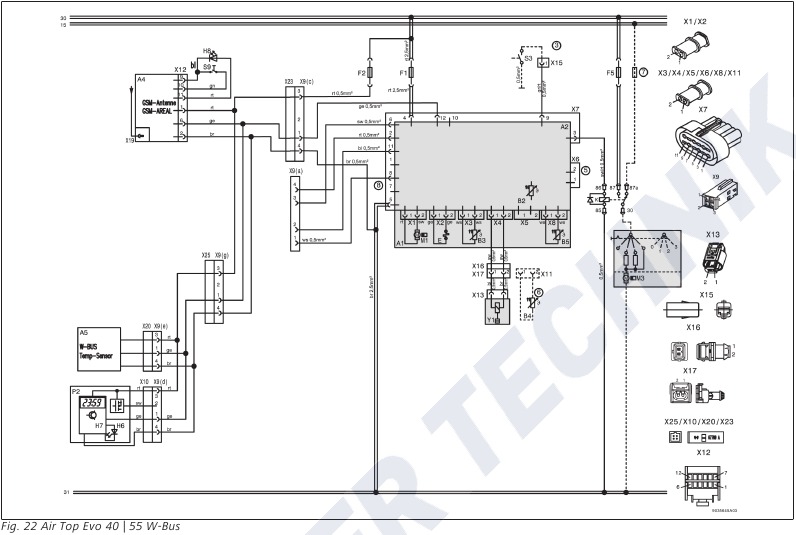 Schakelschema - Deel 1 - Air Top Evo 40, 55 W-Bus