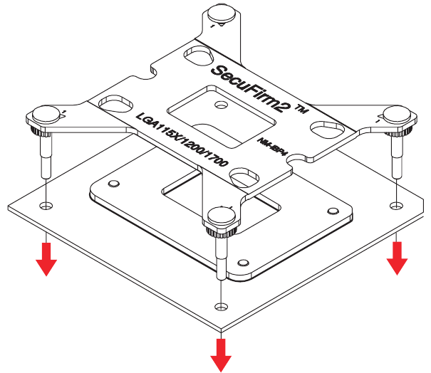 LGA1700, LGA1200 & LGA115x - De achterplaat bevestigen