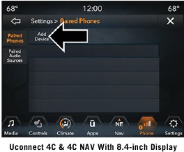 Uconnect 4C & 4C NAV met 8,4-inch display