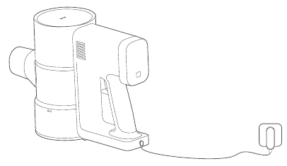 De stofzuiger opladen