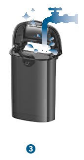 Vuilwatertank afspoelen