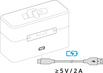 Opladen met de oplaadcase