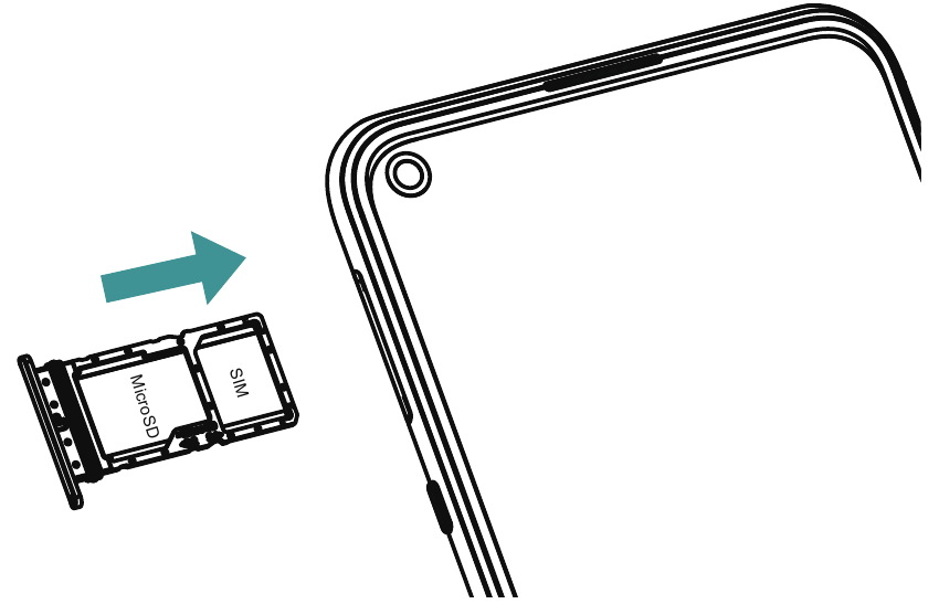 SIM- en MicroSD-kaarten plaatsen
