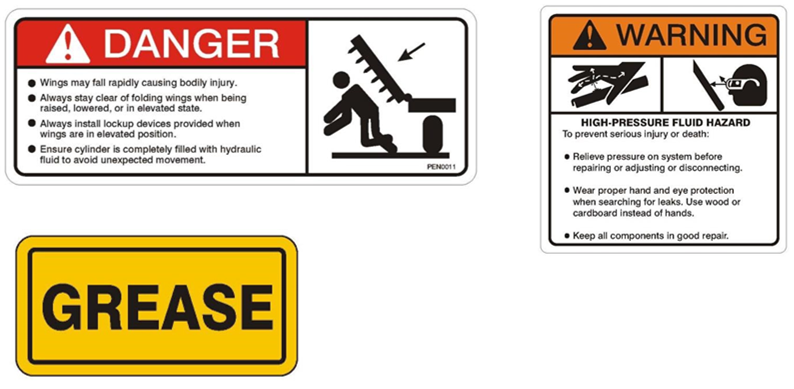 Veiligheidswaarschuwingen en stickers