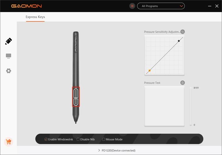 Functie-instelling penknoppen - Stap 1