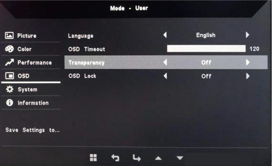 OSD-aanpassing