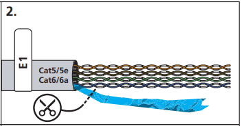 Bedrading aansluiten - Cat5-ingangen aansluiten - Stap 2