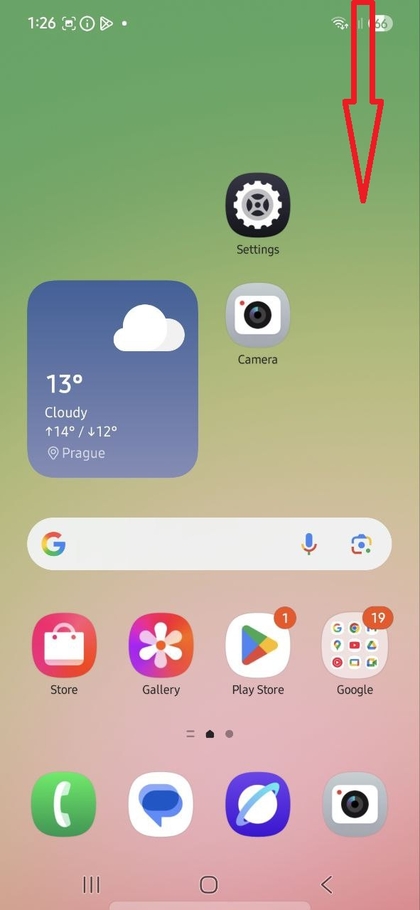 Quick Settings (Snelle instellingen) omlaag swipen