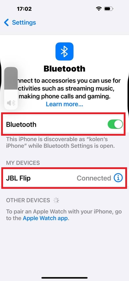 JBL Flip 7 verbonden met iPhone