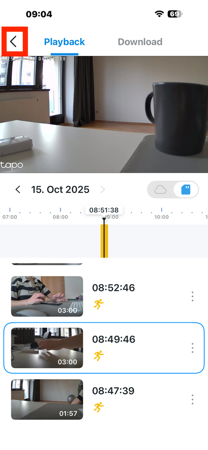 De Tapo-app afsluiten