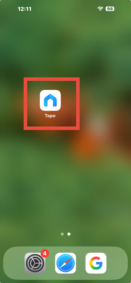 De Tapo-app openen op een smartphone