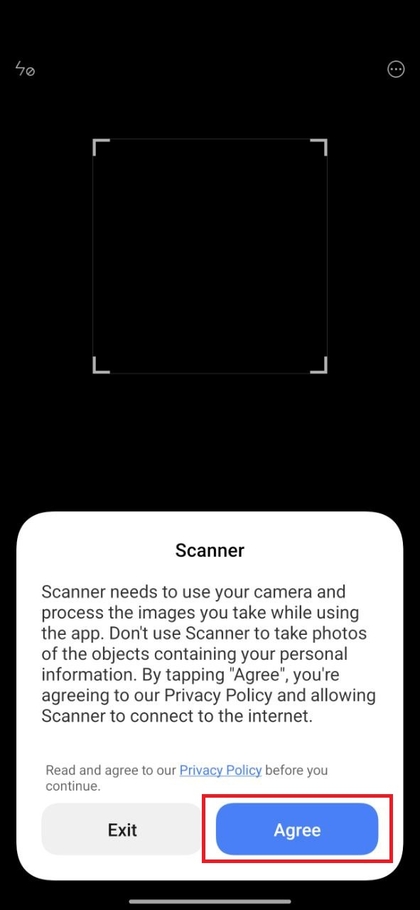 Machtigingen accepteren voor Scanner-app