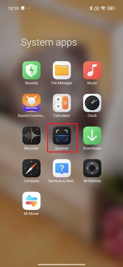 Scanner-app openen op Xiaomi 15T