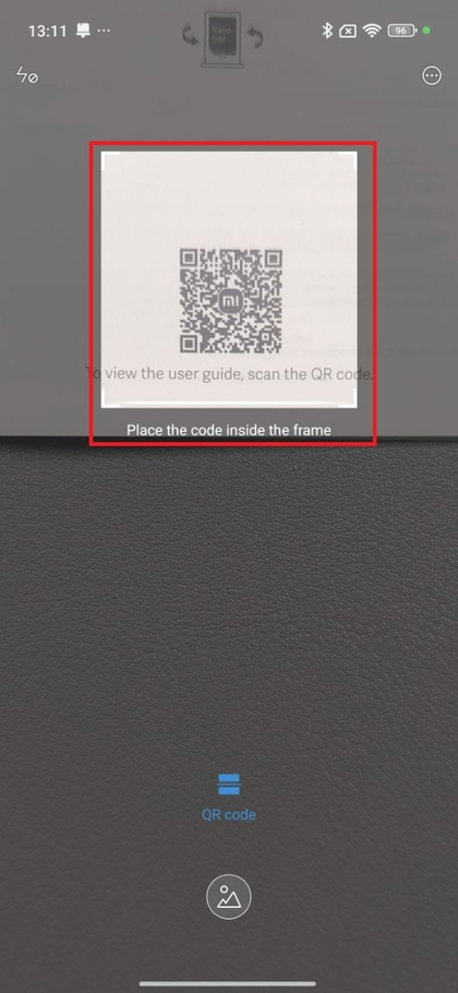 QR-code in frame plaatsen