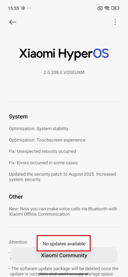 Controleren op updates op Xiaomi 15T Pro