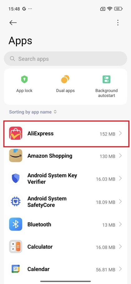 Een app kiezen om te verwijderen op Xiaomi 15T Pro