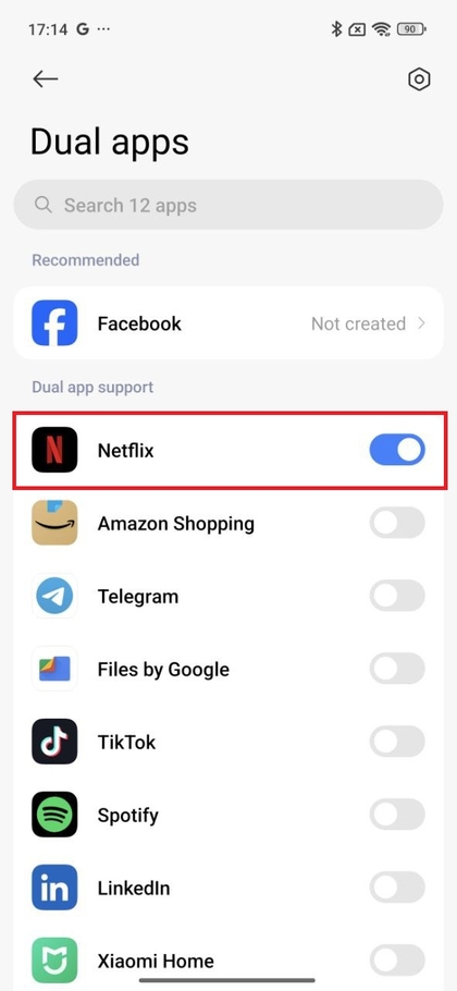Activeer Dual Apps voor Netflix op Xiaomi