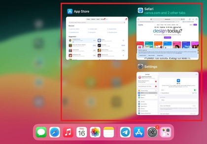 App switcher weergave op iPad 10e generatie