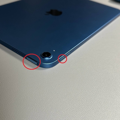 Volume- en aan/uit-knop op de iPad 10e generatie
