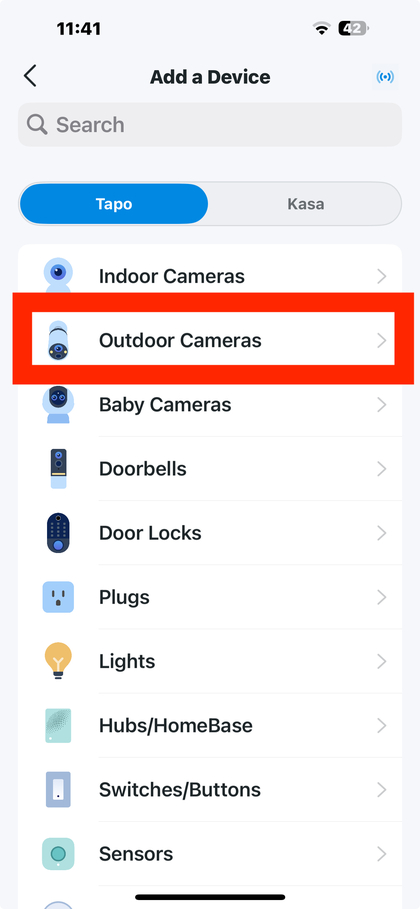 Een nieuwe camera toevoegen in de Tapo-app
