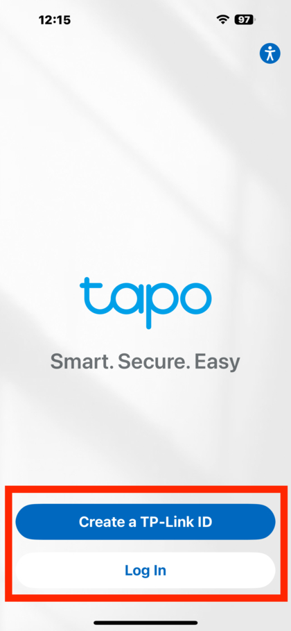 Een account registreren in de Tapo-app op een smartphone