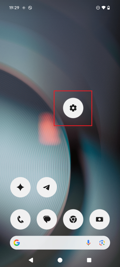Nothing Phone (3) startscherm met het pictogram van de app Instellingen. 
