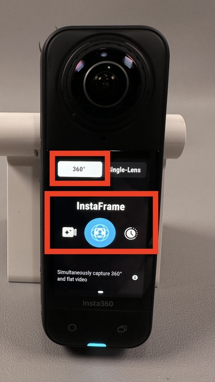 Insta Frame selecteren in 360-modus