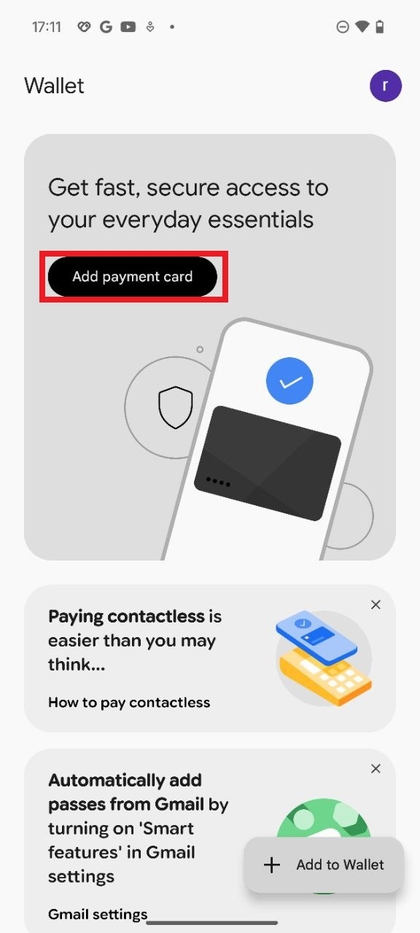 Een creditcard toevoegen in Google Wallet op Nothing Phone 3