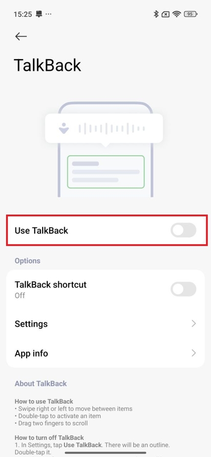 TalkBack-schakelaar uitschakelen op Xiaomi 15T Pro