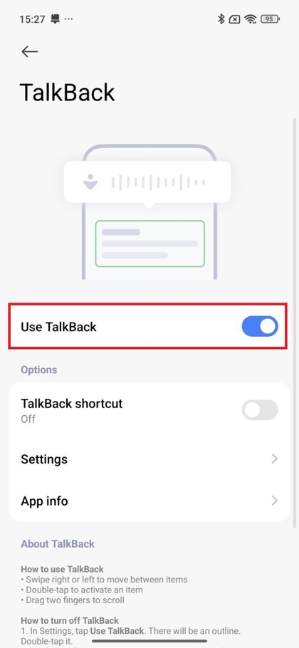 TalkBack-optie inschakelen op Xiaomi 15T Pro