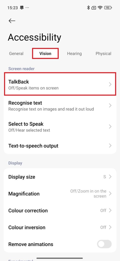 TalkBack-optie inschakelen op Xiaomi 15T Pro