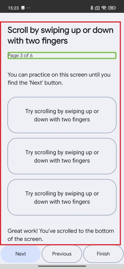 TalkBack gebaren op Xiaomi 15T Pro