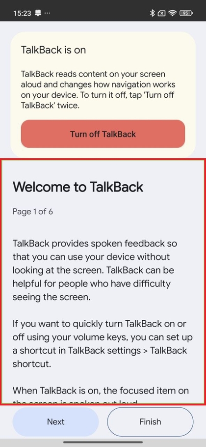 TalkBack tutorial op Xiaomi 15T Pro