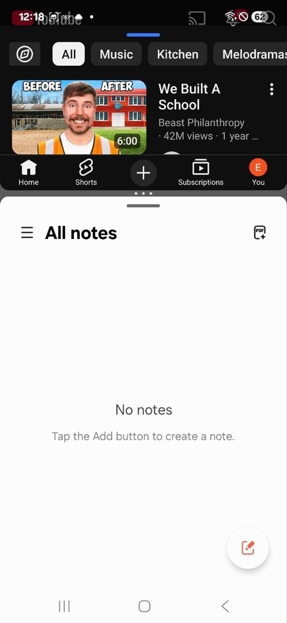Uiteindelijke weergave van gesplitst scherm met twee apps open