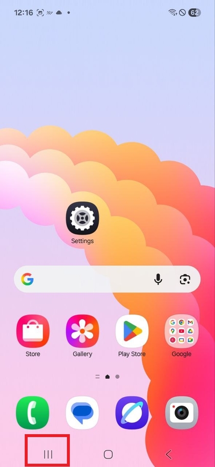 Knop Recente apps op de Samsung Galaxy A17 5G