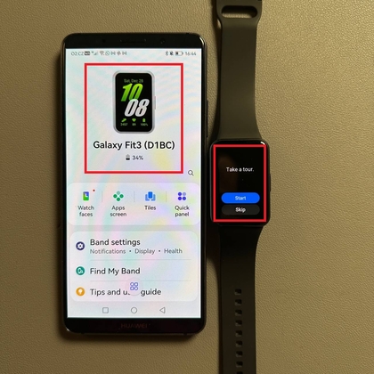 Samsung Galaxy Fit 3 verbonden met een Android-telefoon