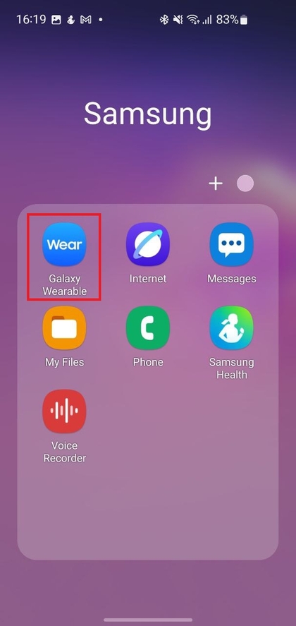 Samsung Wearable-app openen