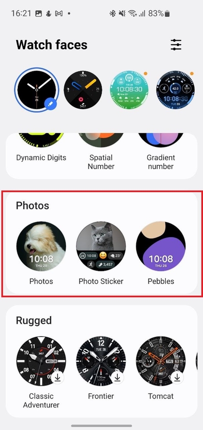 Foto-optie selecteren